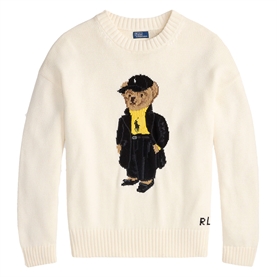 Polo Ralph Lauren Polo Bear Cotton Crewneck Sweater, Clubhouse Cream Multi